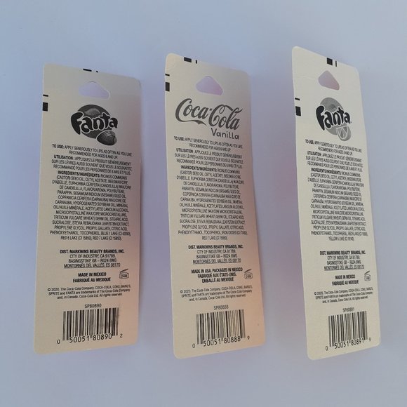 Lot of 3  Fanta Strawberry + Coca-Cola + Fanta Orange Lip Balms - Picture 3 of 5